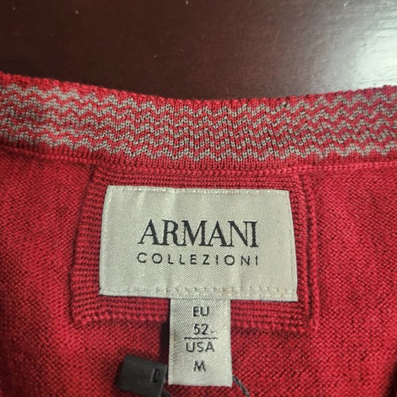 Armani Collezioni Pure Virgin Lana Wool V-Neck Jumper - Picture 7 of 9